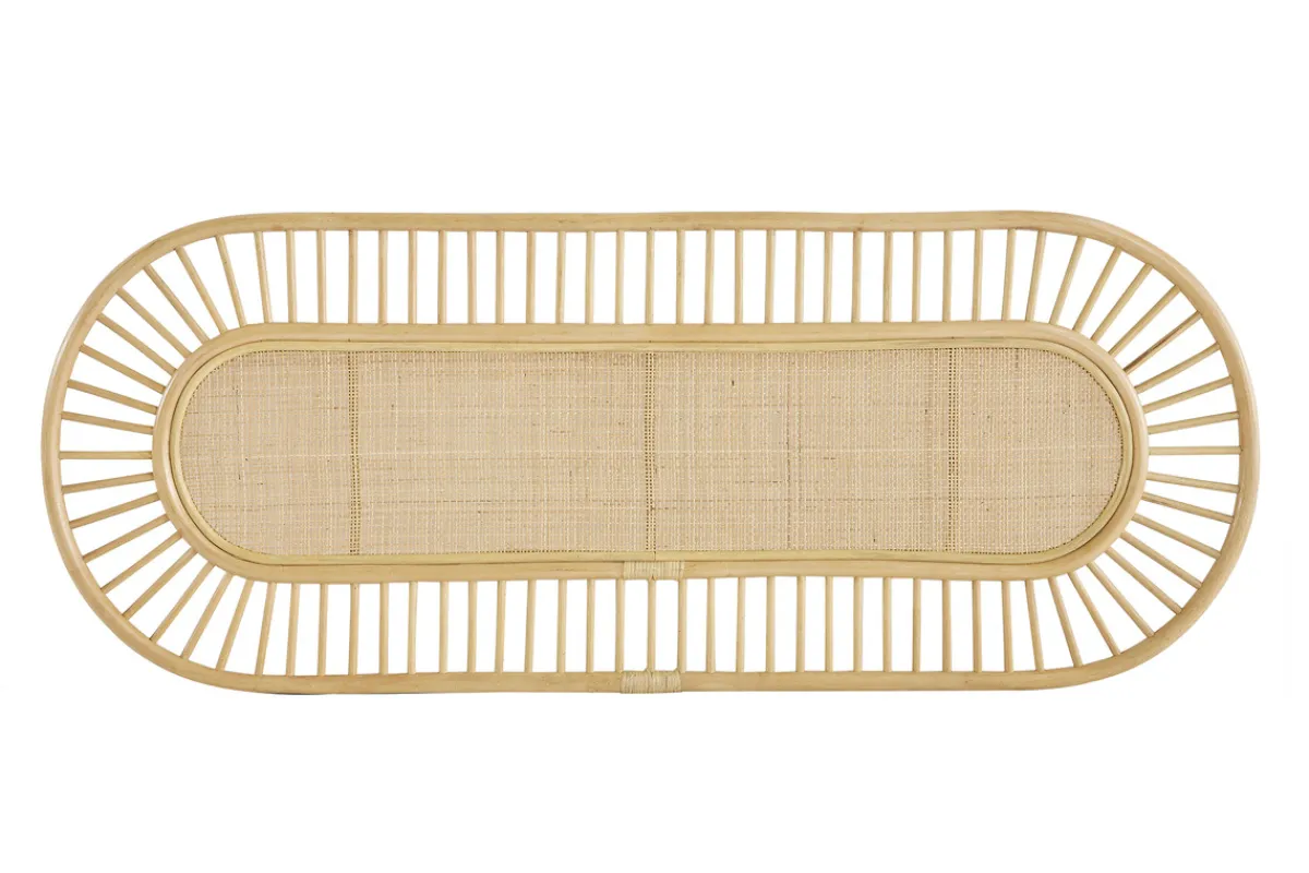 Miliboo Dekoratives Bettkopfteil aus naturfarbenem Rattan und Rohrgeflecht B165 cm BOW* Bett-kopfteile