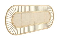 Miliboo Dekoratives Bettkopfteil aus naturfarbenem Rattan und Rohrgeflecht B165 cm BOW* Bett-kopfteile