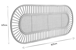 Miliboo Dekoratives Bettkopfteil aus naturfarbenem Rattan und Rohrgeflecht B165 cm BOW* Bett-kopfteile