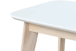 Miliboo Design Bank 100 cm Weiß und Holz LEENA* Holzstühle|Bänke
