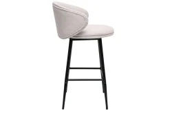 Miliboo Design Barhocker aus texturiertem, beigefarbenem Samtstoff und schwarzem Metall (Set mit 2) ROSALIE* Barhocker