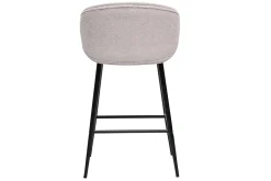 Miliboo Design Barhocker aus texturiertem, beigefarbenem Samtstoff und schwarzem Metall (Set mit 2) ROSALIE* Barhocker