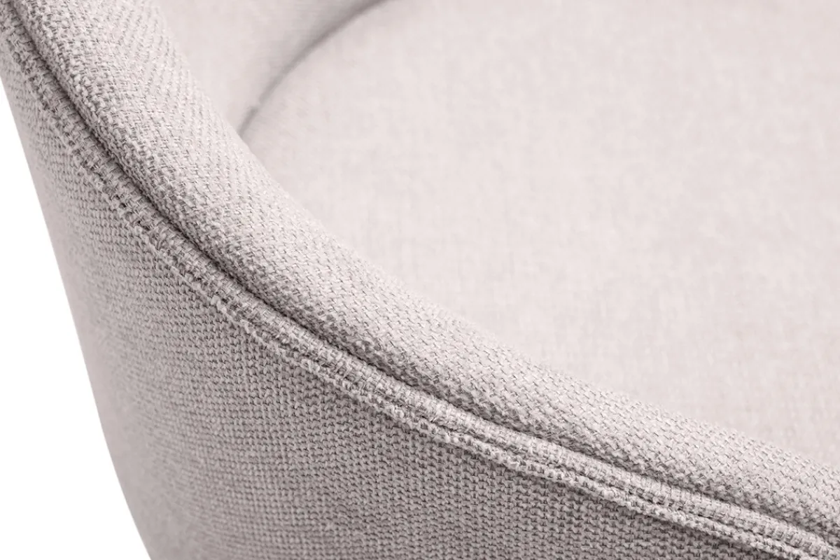 Miliboo Design Barhocker aus texturiertem, beigefarbenem Samtstoff und schwarzem Metall (Set mit 2) ROSALIE* Barhocker