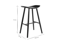 Miliboo Design Barhocker schwarz 72 cm DEMORY* Barhocker