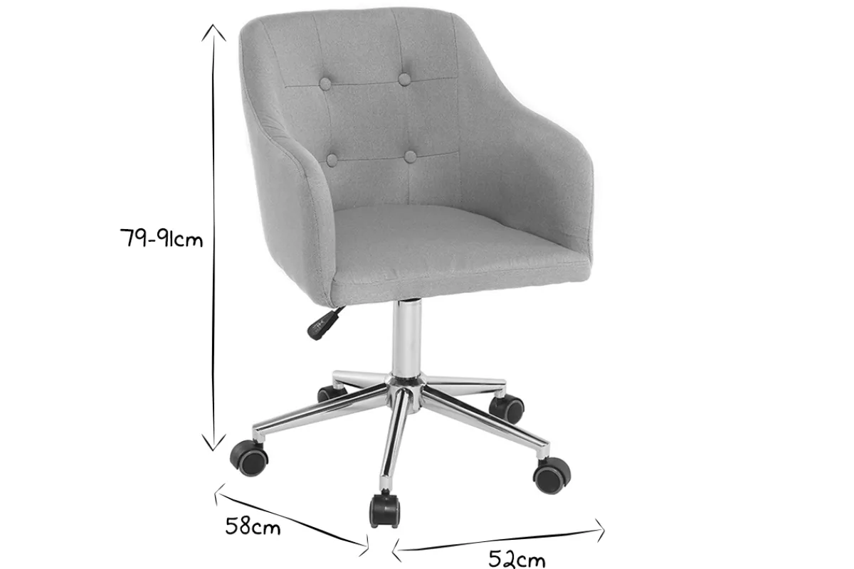 Miliboo Design Bürosessel Stoff Natur BALTIK* Bürostühle|Bürostuhl Zum Kleinen Preis