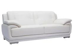 Miliboo Design- Ledersofa weiß drei Plätze Büffelleder TAMARA* Ledersofas