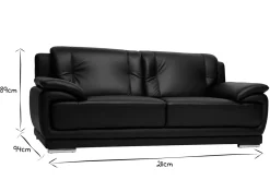 Miliboo Design- Ledersofa weiß drei Plätze Büffelleder TAMARA* Ledersofas