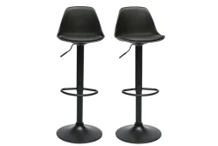 Miliboo Design schwarze Barhocker (2er Set) STEEVY* Barhocker