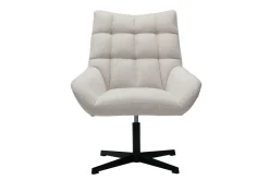 Miliboo Design Sessel im beigen strukturiertem Samtdesign drehbar KING* Design-sessel|Sessel