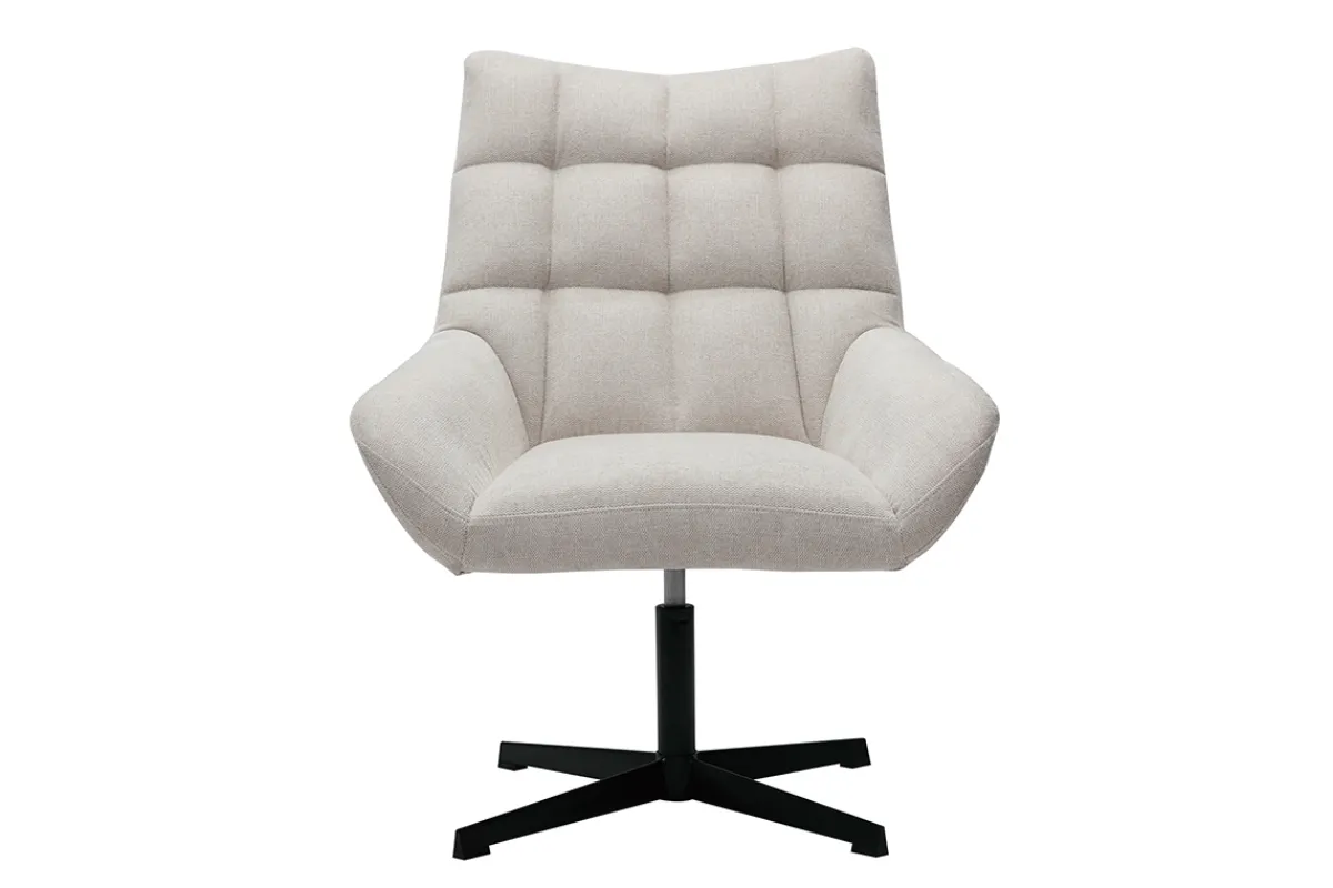 Miliboo Design Sessel im beigen strukturiertem Samtdesign drehbar KING* Design-sessel|Sessel