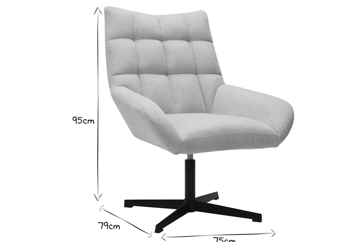Miliboo Design Sessel im beigen strukturiertem Samtdesign drehbar KING* Design-sessel|Sessel