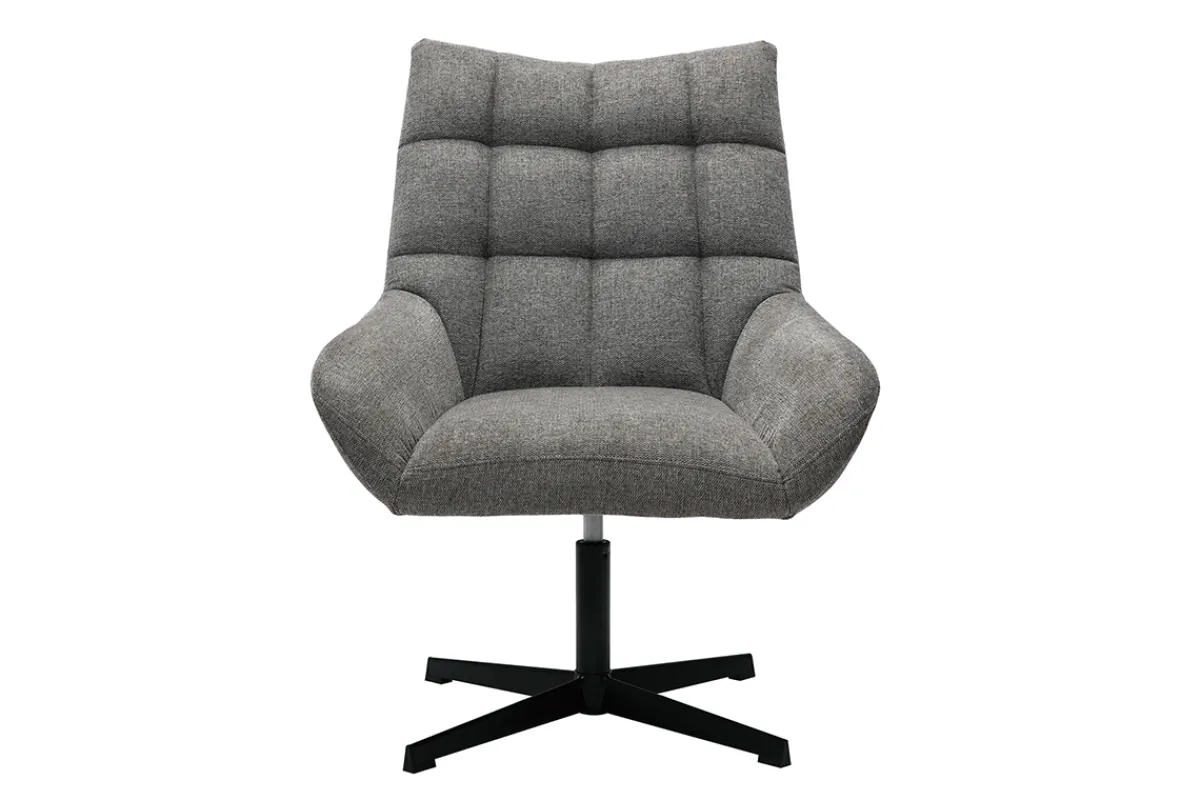 Miliboo Design Sessel im dunkelgrauen strukturiertem Samtdesign drehbar KING* Design-sessel|Sessel