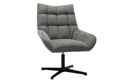 Miliboo Design Sessel im dunkelgrauen strukturiertem Samtdesign drehbar KING* Design-sessel|Sessel