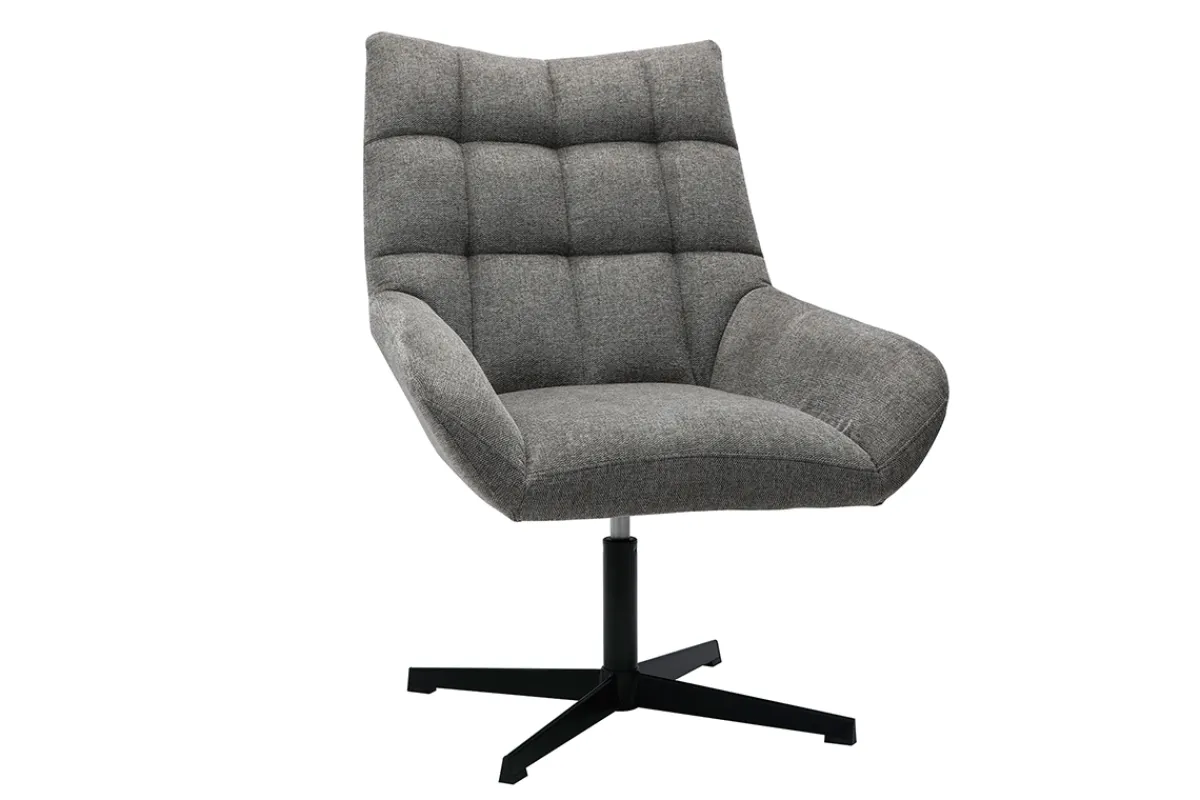 Miliboo Design Sessel im dunkelgrauen strukturiertem Samtdesign drehbar KING* Design-sessel|Sessel
