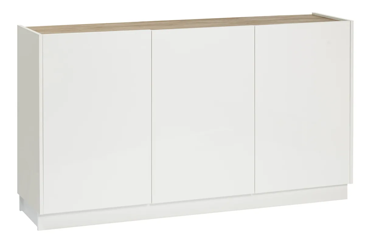 Miliboo Design Sideboard Weiß und helles Holz 3 Türen B155 cm NELIO* Sideboards