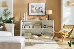 Miliboo Design Sideboard Weiß und helles Holz 3 Türen B155 cm NELIO* Sideboards