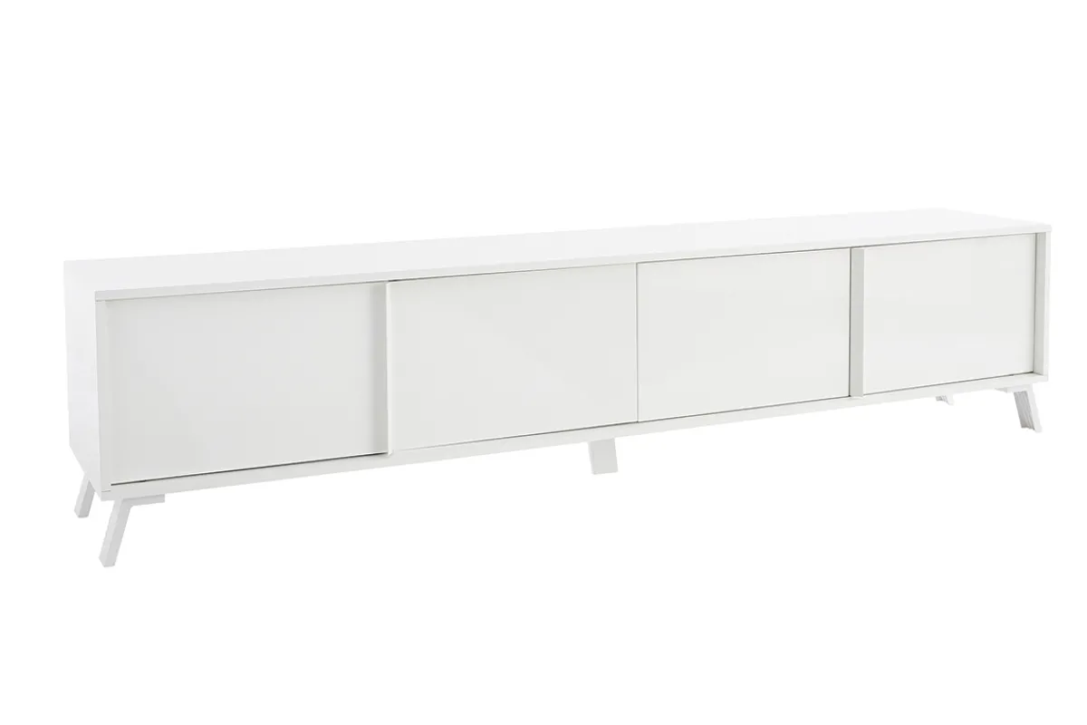 Miliboo Design TV-Möbel mit weißer Hochglanzoberfläche L205 cm NEMA* Tv-lowboards