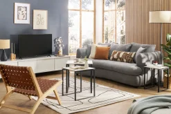 Miliboo Design TV-Möbel mit weißer Hochglanzoberfläche L205 cm NEMA* Tv-lowboards