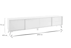 Miliboo Design TV-Möbel mit weißer Hochglanzoberfläche L205 cm NEMA* Tv-lowboards