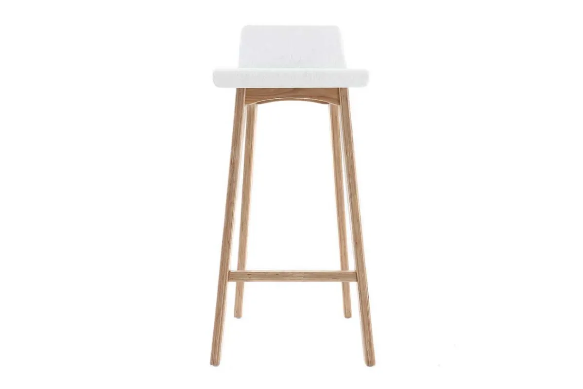 Miliboo Design-Barhocker / -stuhl Holz naturfarben und Weiß skandinavisch BALTIK* Barhocker