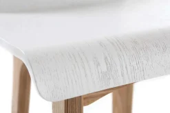 Miliboo Design-Barhocker / -stuhl Holz naturfarben und Weiß skandinavisch BALTIK* Barhocker