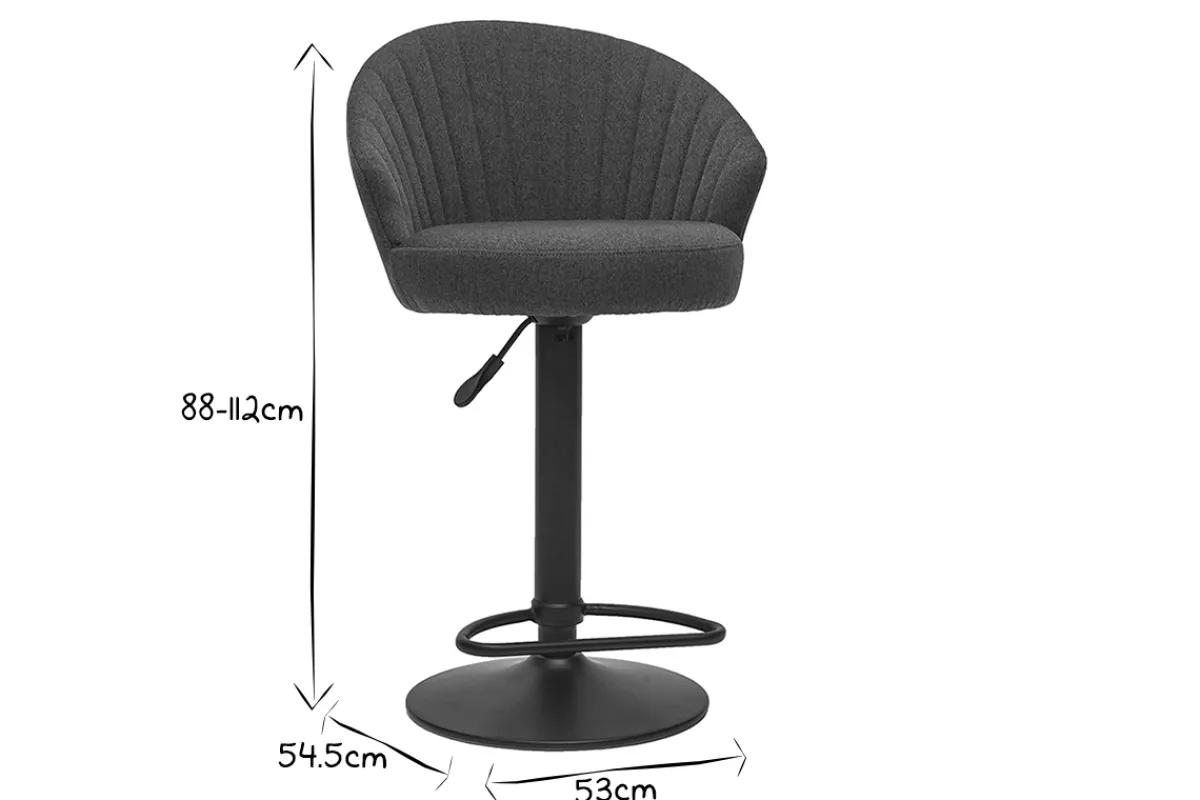 Miliboo Design-Barhocker aus grauem Stoff IZAAC* Barhocker