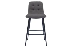 Miliboo Design-Barhocker aus grauem Stoff und Metall H65 cm (Satz von 2) ESCAPE* Barhocker