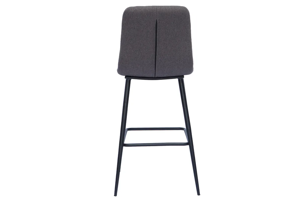 Miliboo Design-Barhocker aus grauem Stoff und Metall H65 cm (Satz von 2) ESCAPE* Barhocker