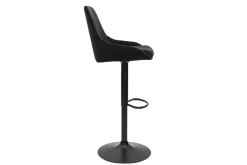 Miliboo Design-Barhocker aus petrolblauem Samtstoff und schwarzem Metall 360° drehbar (2er-Set) HOLO* Barhocker