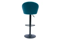 Miliboo Design-Barhocker aus petrolfarbenem Samt IZAAC* Barhocker