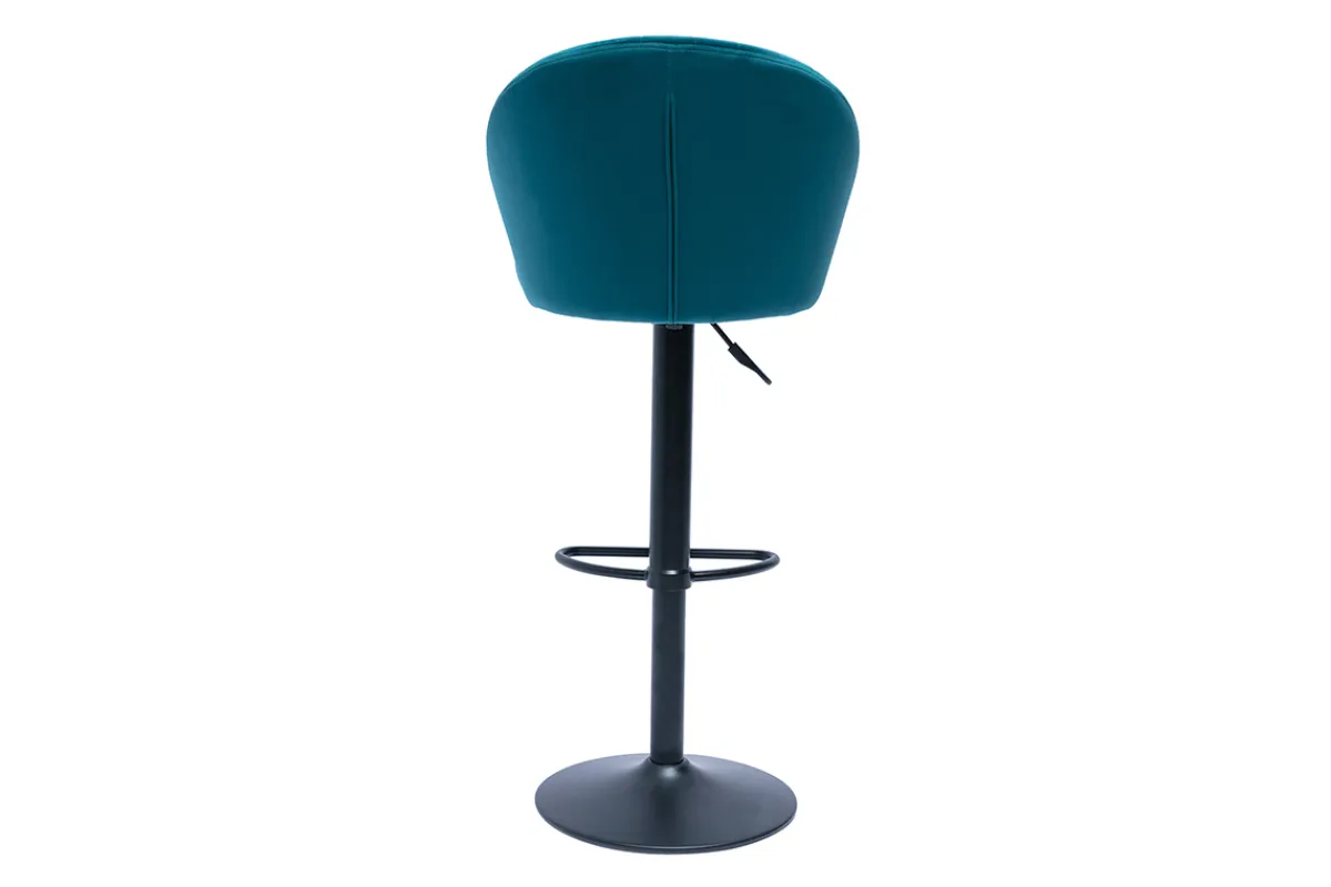 Miliboo Design-Barhocker aus petrolfarbenem Samt IZAAC* Barhocker