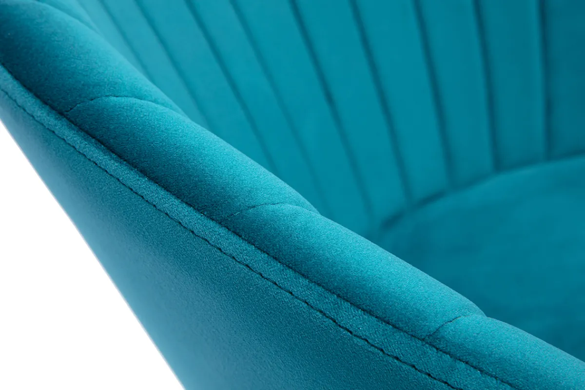 Miliboo Design-Barhocker aus petrolfarbenem Samt IZAAC* Barhocker
