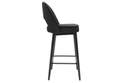 Miliboo Design-Barhocker aus schwarzem Samt und Metall H69 cm BELLEROSE* Barhocker