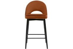 Miliboo Design-Barhocker aus terracottafarbenem Samt und Metall H69 cm BELLEROSE* Barhocker