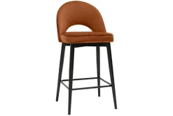 Miliboo Design-Barhocker aus terracottafarbenem Samt und Metall H69 cm BELLEROSE* Barhocker