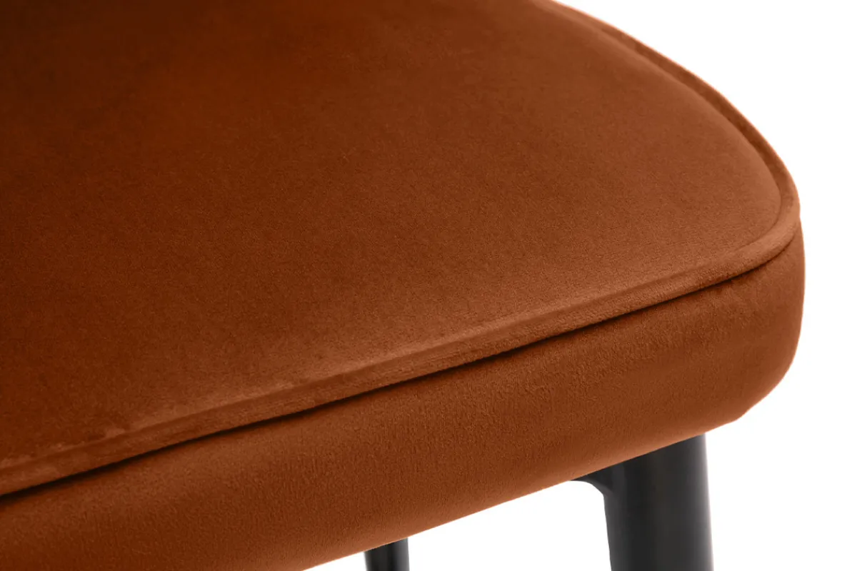 Miliboo Design-Barhocker aus terracottafarbenem Samt und Metall H69 cm BELLEROSE* Barhocker