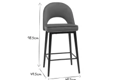 Miliboo Design-Barhocker aus terracottafarbenem Samt und Metall H69 cm BELLEROSE* Barhocker