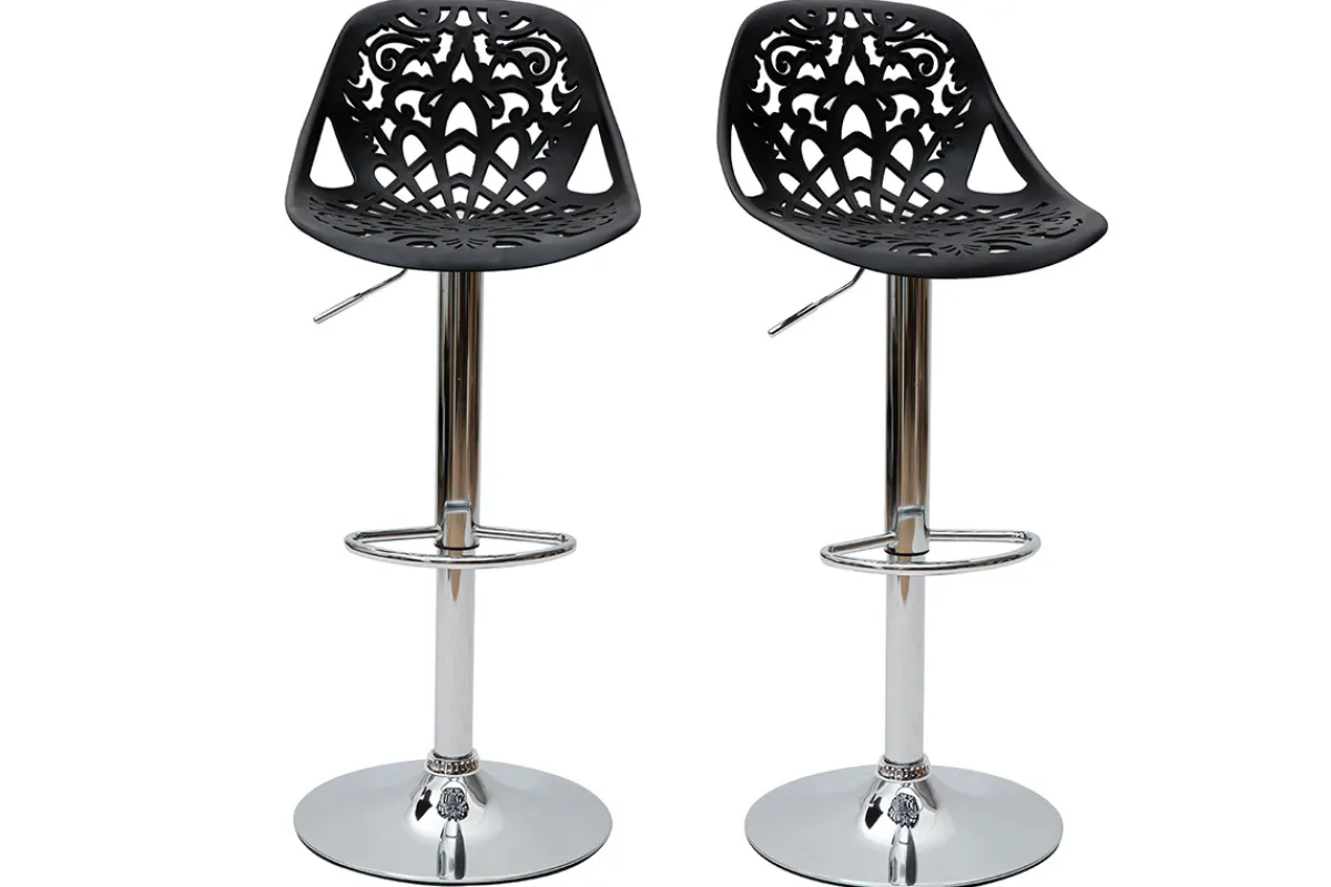 Miliboo Design-Barhocker Barock Schwarz 2er Set BAROCCA.* Barhocker