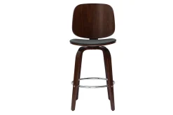 Miliboo Design-Barhocker drehbar schwarz und dunkles Holz H66 cm (2er-Set) BECK* Barhocker