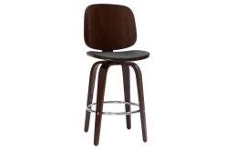 Miliboo Design-Barhocker drehbar schwarz und dunkles Holz H66 cm (2er-Set) BECK* Barhocker