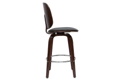Miliboo Design-Barhocker drehbar schwarz und dunkles Holz H66 cm (2er-Set) BECK* Barhocker