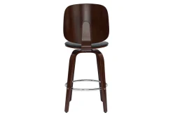Miliboo Design-Barhocker drehbar schwarz und dunkles Holz H66 cm (2er-Set) BECK* Barhocker