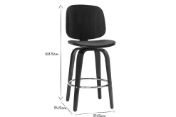 Miliboo Design-Barhocker drehbar schwarz und dunkles Holz H66 cm (2er-Set) BECK* Barhocker