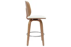 Miliboo Design-Barhocker drehbar weiß und helles Holz H66 cm (2er-Set) BECK* Barhocker