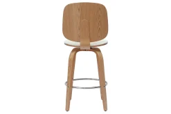 Miliboo Design-Barhocker drehbar weiß und helles Holz H66 cm (2er-Set) BECK* Barhocker