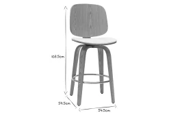 Miliboo Design-Barhocker drehbar weiß und helles Holz H66 cm (2er-Set) BECK* Barhocker