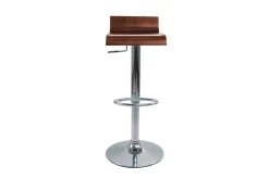 Miliboo Design-Barhocker dunkles Holz mit Walnuss-Finish und verchromtes Metall (2er-Set) SURF V2* Barhocker