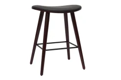 Miliboo Design-Barhocker dunkles Holz mit Walnuss-Finish H65 cm (2er-Set) MEADOW* Barhocker