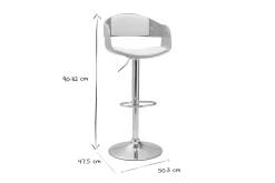 Miliboo Design-Barhocker EUSTACHE höhenverstellbar weiß und helles Holz* Barhocker