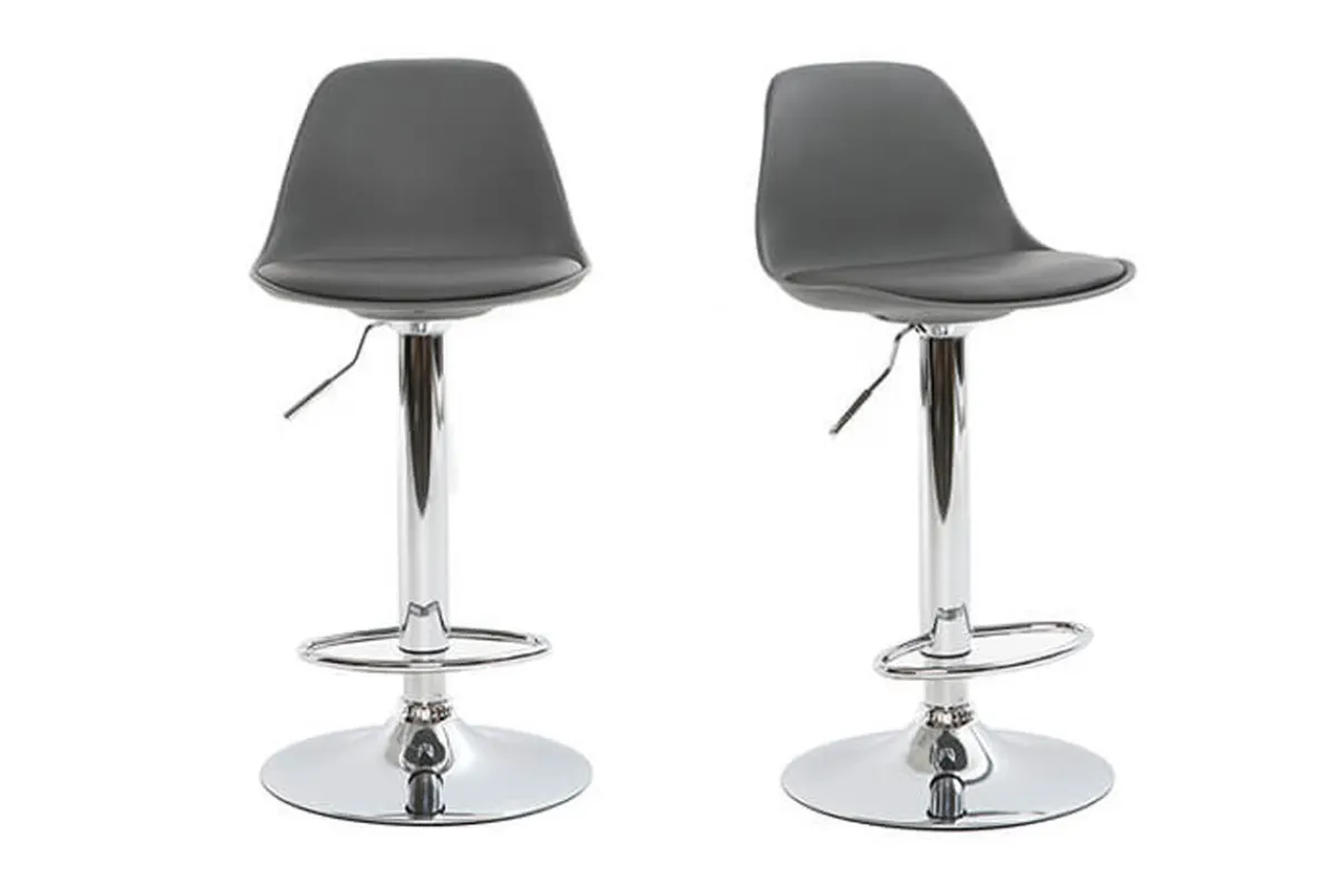 Miliboo Design-Barhocker Grau 2er-Set STEEVY* Barhocker